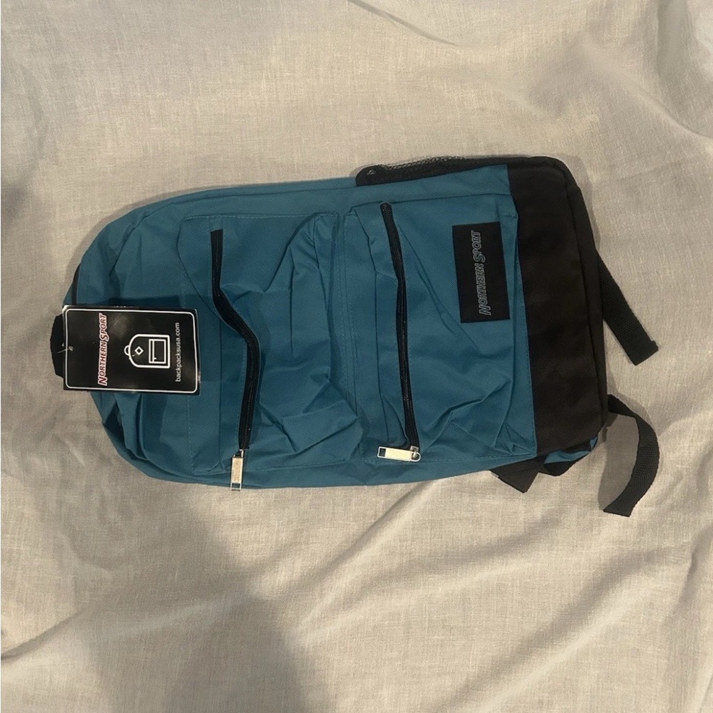 Blue and Black Backpack